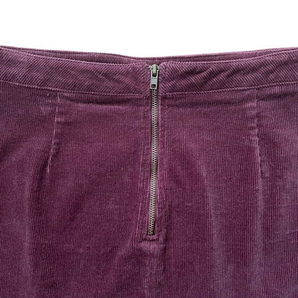 Maroon Corduroy High Waist Mini Skirt Size 8 Medium - Picture 4 of 4